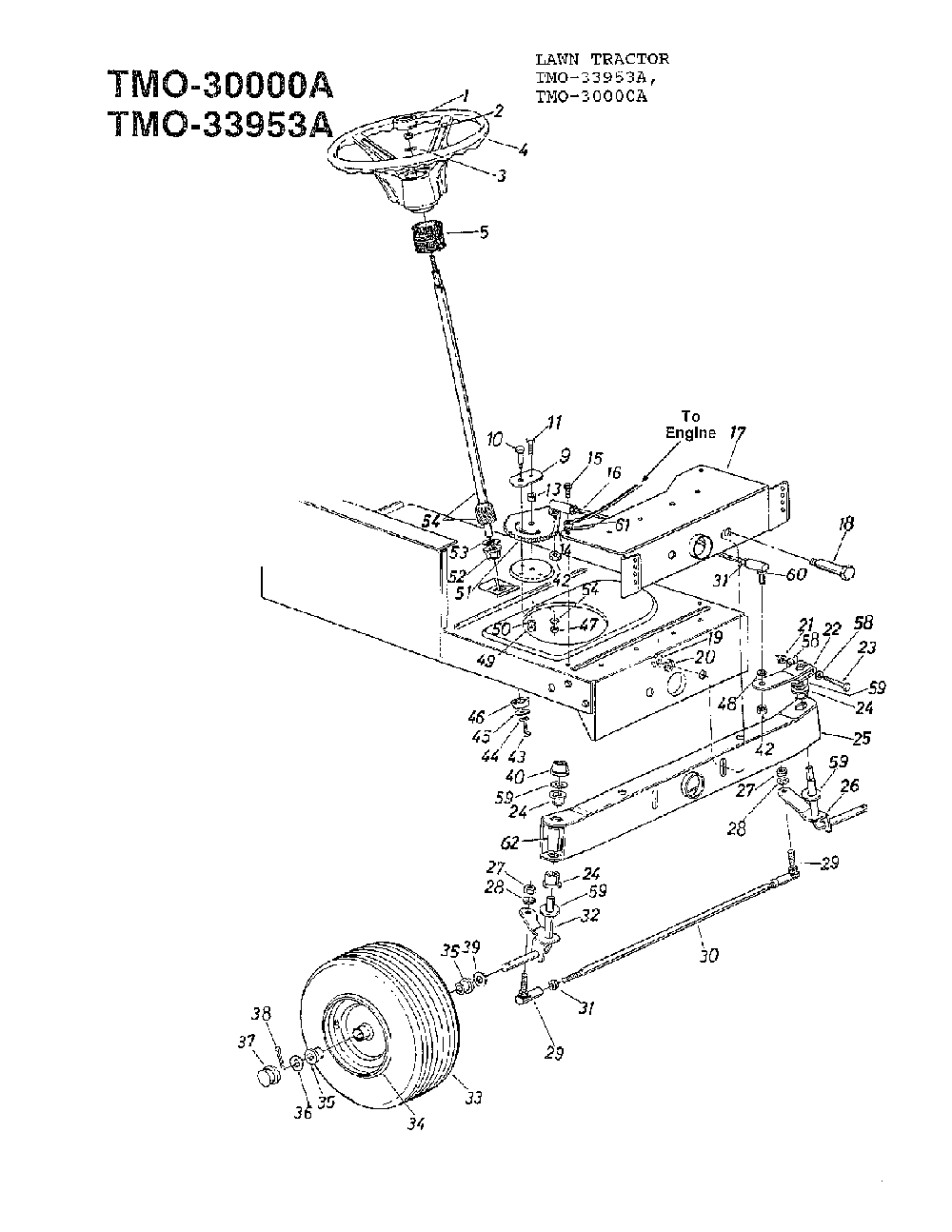 42" lawn tractors page 3 Diagram and Parts List for 33953A  MTD Lawn Tractor