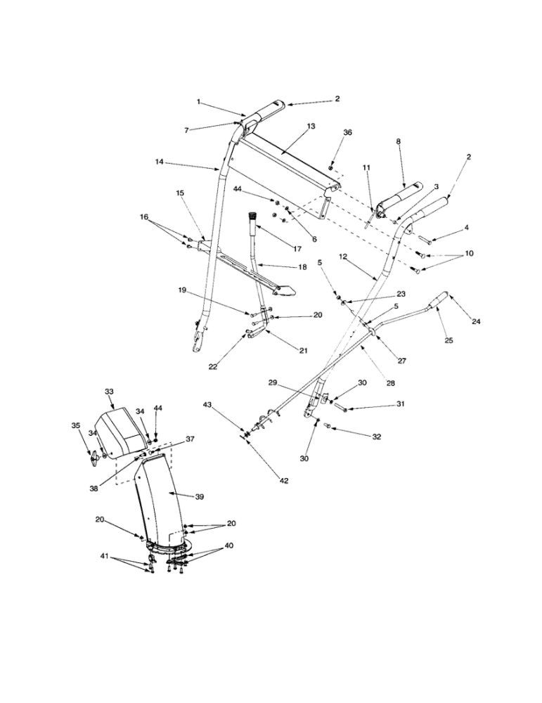 Clutch Lever Assembly Diagram and Parts List for 31B-611D062  MTD Snow Blower