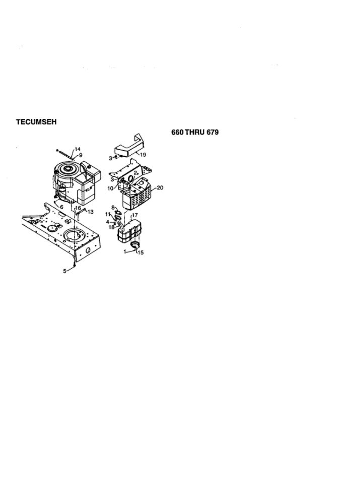 Tecumseh 2 Diagram and Parts List for 665  MTD Lawn Tractor