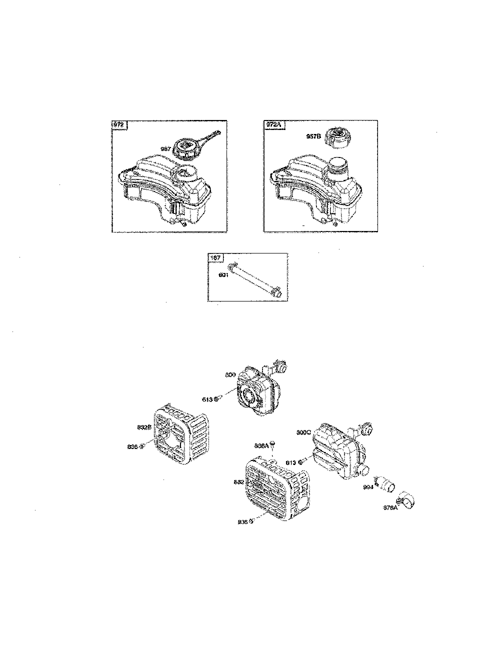 Fuel tank/muffler Diagram and Parts List for 12AVD2B8799  MTD Lawn Mower