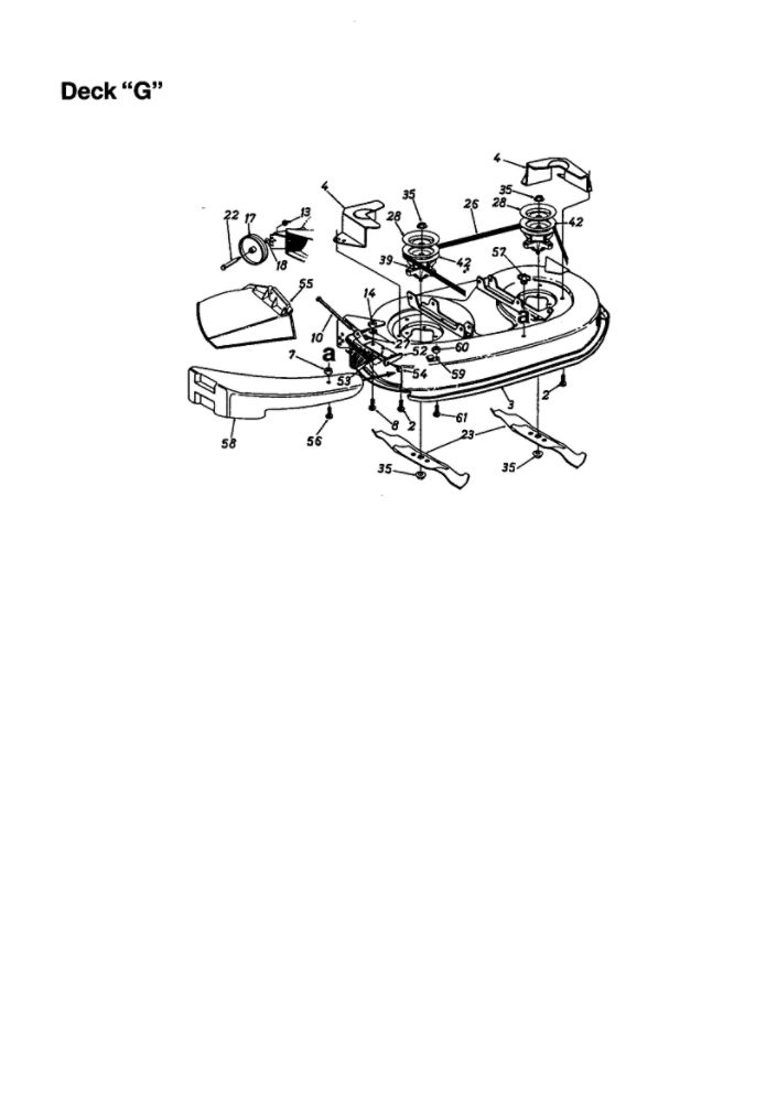 Deck-G Diagram and Parts List for 679  MTD Lawn Tractor