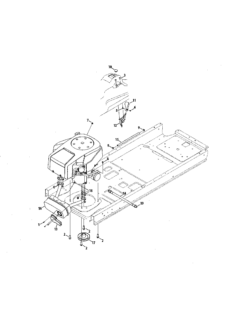 Muffler/throttle cable Diagram and Parts List for 17AKCACT099  MTD Lawn Mower