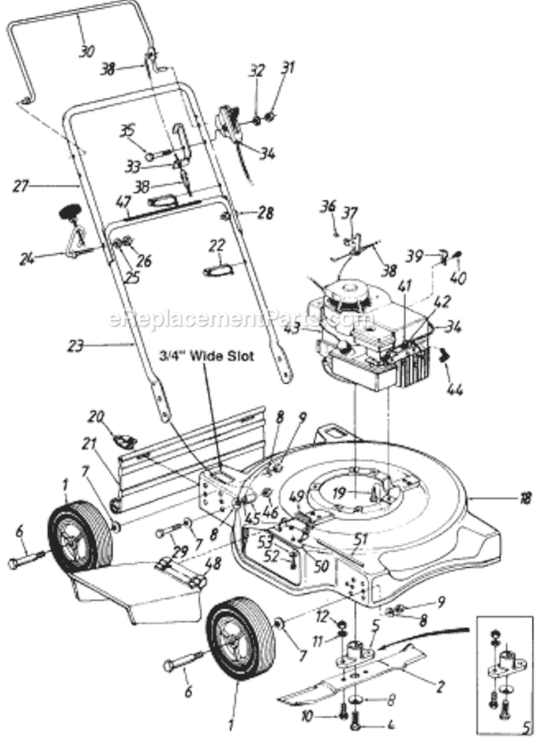 Page A Diagram and Parts List for 110-060R033 72067 -1990 MTD Lawn Mower