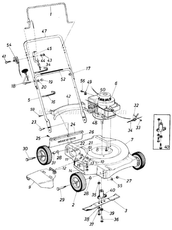 Page A Diagram and Parts List for 11050-7 1987 MTD Lawn Mower