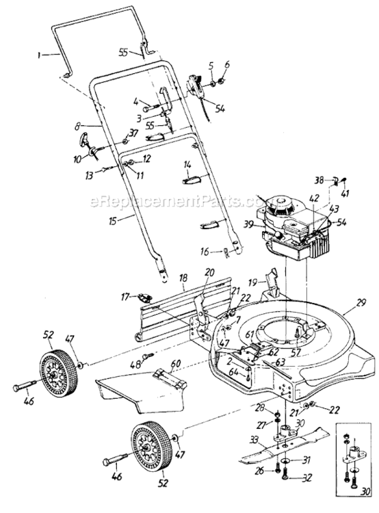Page A Diagram and Parts List for 111-051R372 1991 MTD Lawn Mower