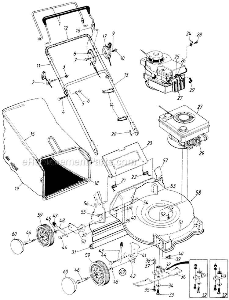 Page A Diagram and Parts List for 111-410R003 73776 -1991 MTD Lawn Mower