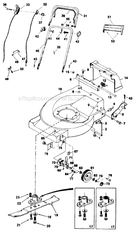 Page A Diagram and Parts List for 111-710R000 1991 MTD Lawn Mower