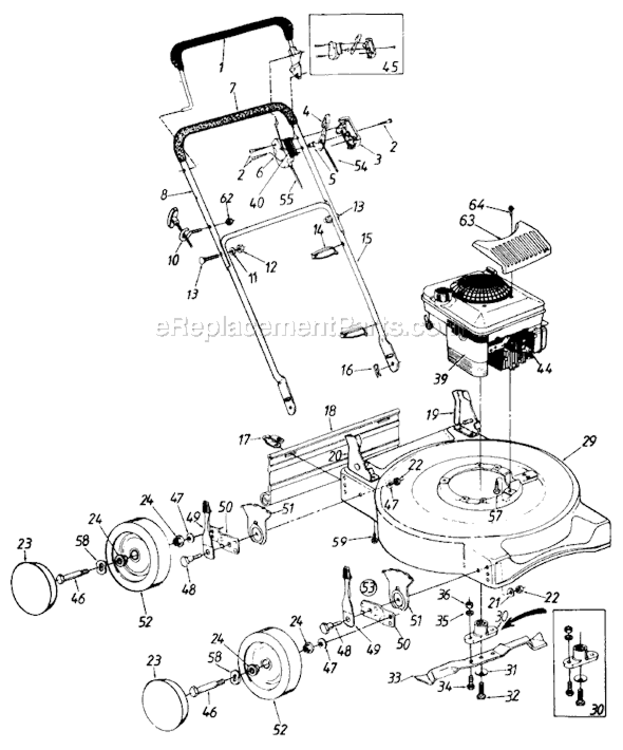 Page A Diagram and Parts List for 111098R 1991 MTD Lawn Mower