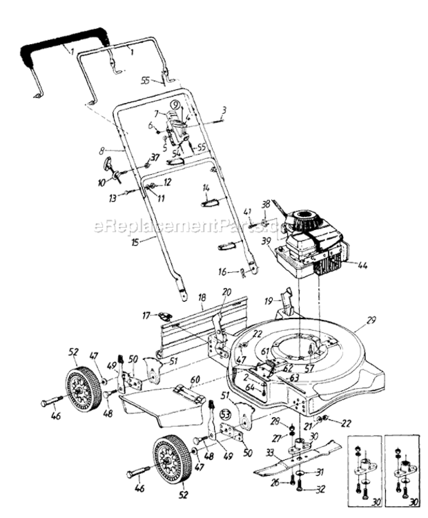 Page A Diagram and Parts List for 112-082R023 1992 MTD Lawn Mower