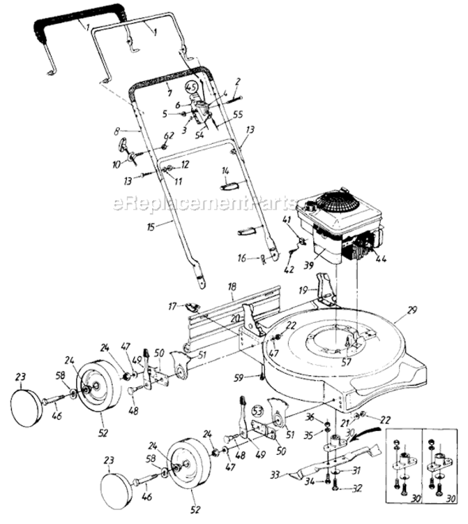 Page A Diagram and Parts List for 112-095R352 1992 MTD Lawn Mower