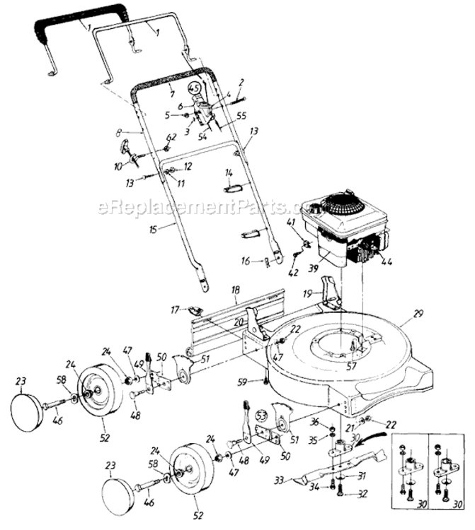 Page A Diagram and Parts List for 112-098R013 1992 MTD Lawn Mower