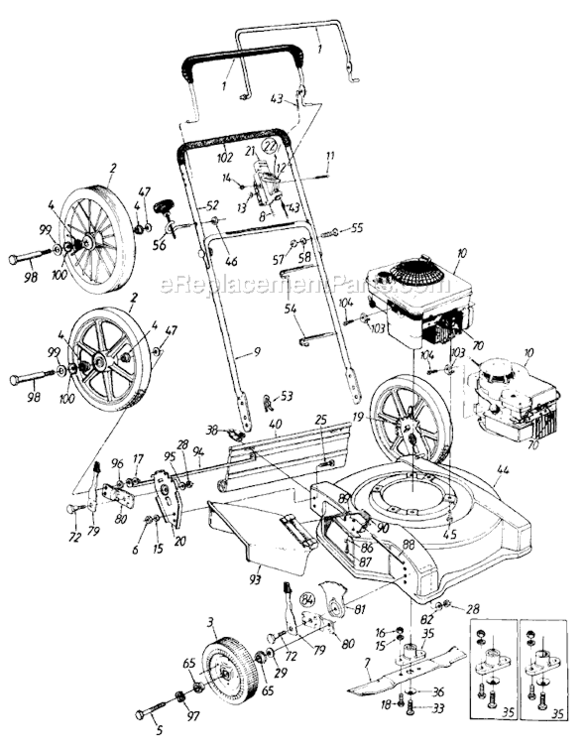 Page A Diagram and Parts List for 112-508R032 1992 MTD Lawn Mower