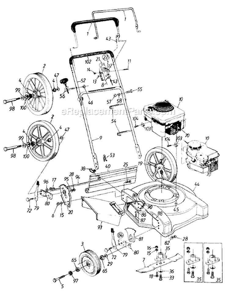 Page A Diagram and Parts List for 112A508R000 1992 MTD Lawn Mower