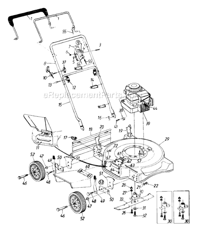 Page A Diagram and Parts List for 113-082A335 1993 MTD Lawn Mower