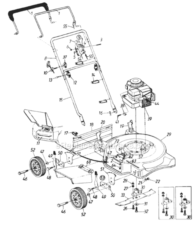 Page A Diagram and Parts List for 113-086A382 1993 MTD Lawn Mower