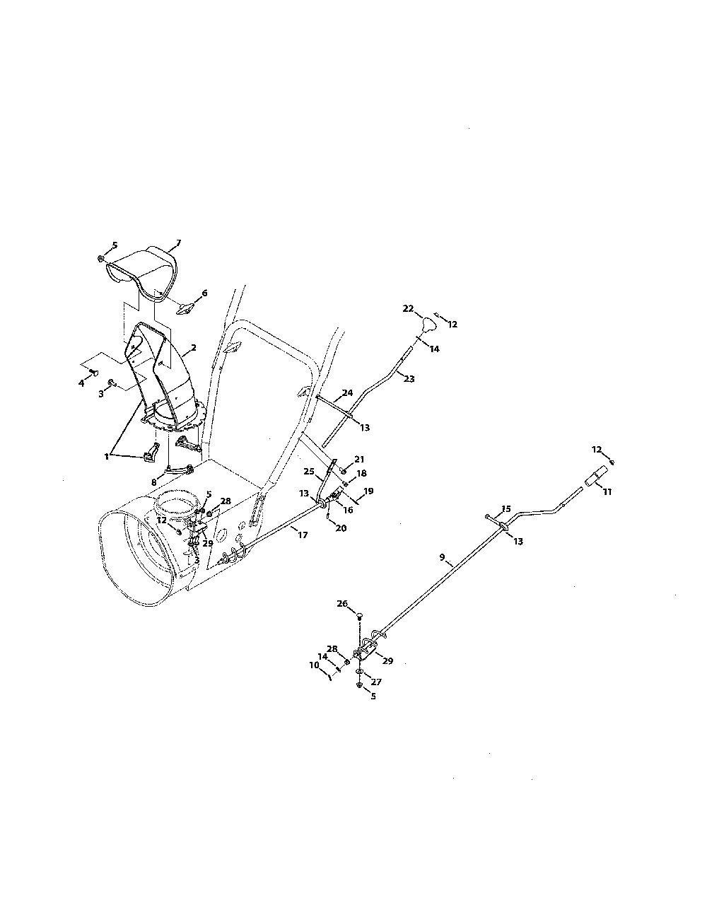Standard 2-way chute Diagram and Parts List for 31AM66EG700  MTD Snow Blower