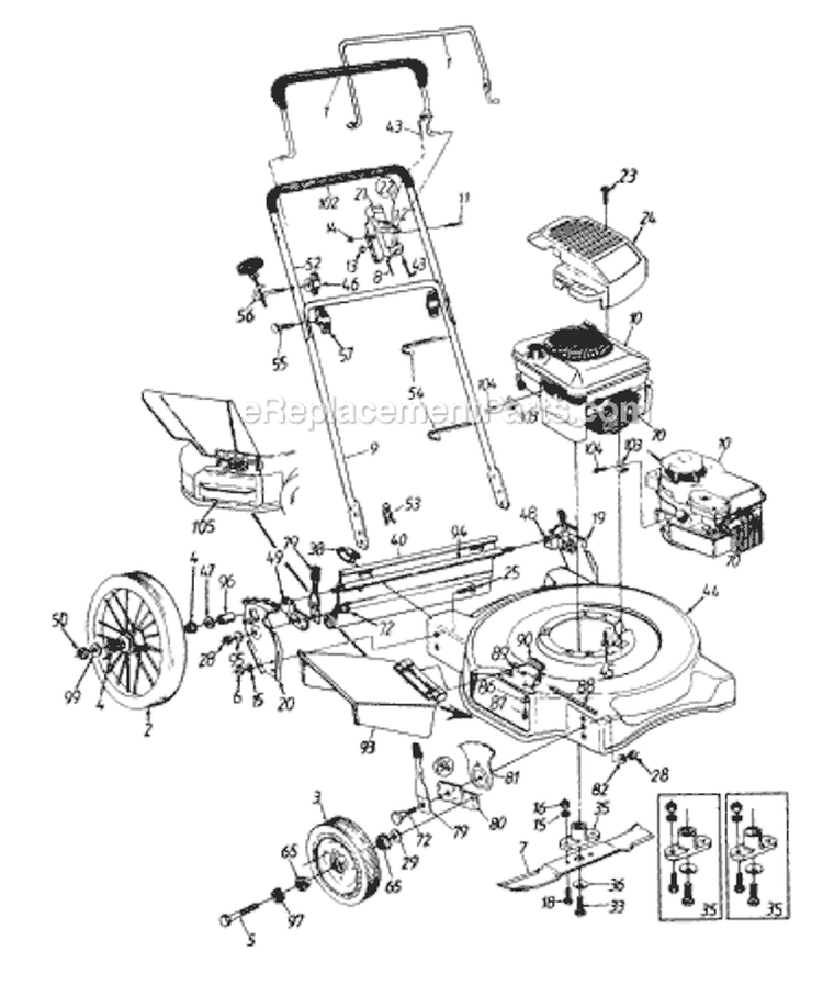 Page A Diagram and Parts List for 114-508C033 1994 MTD Lawn Mower