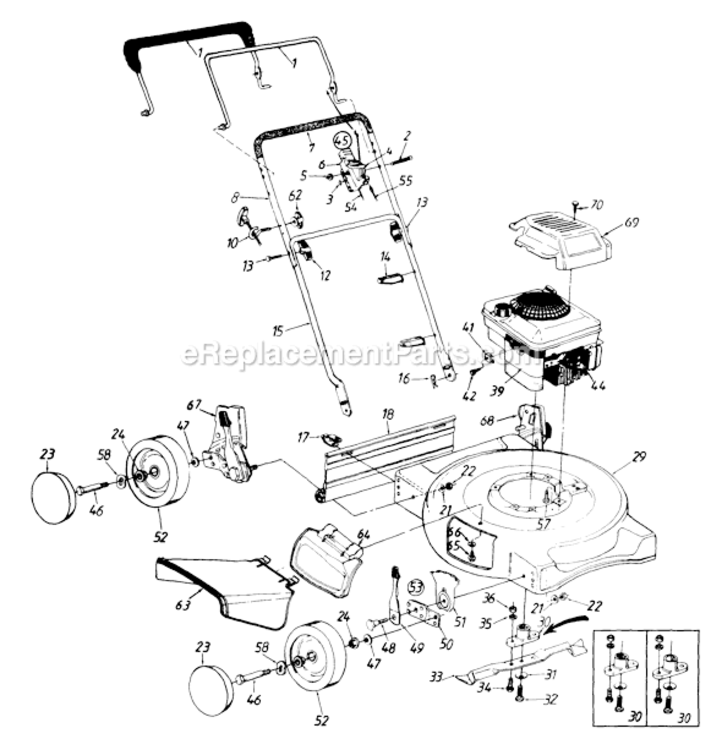 Page A Diagram and Parts List for 114-737A715 1994 MTD Lawn Mower
