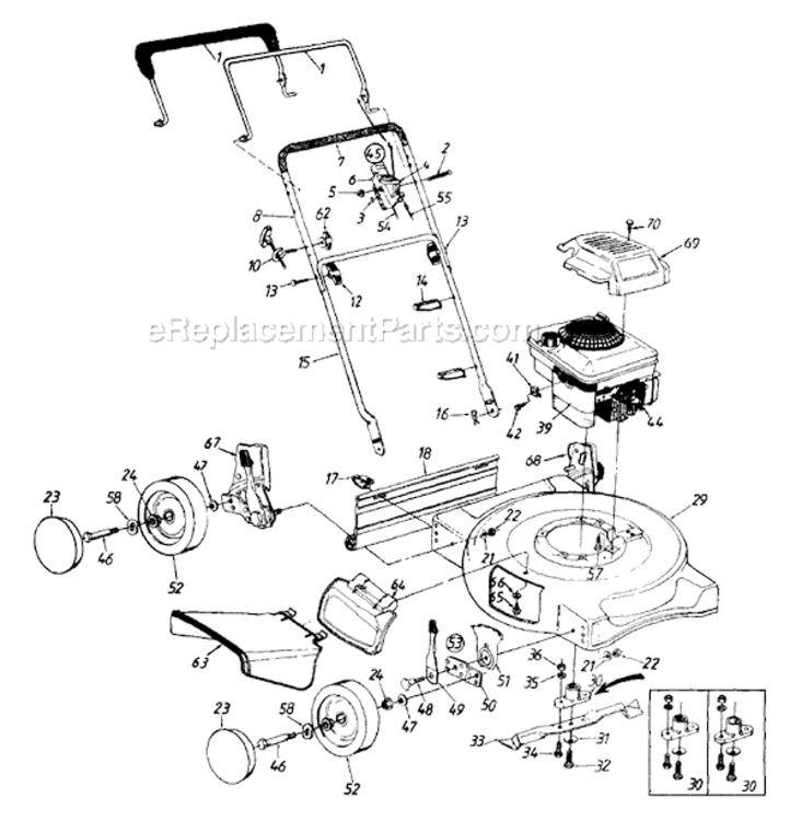 Page A Diagram and Parts List for 114-738A111 1994 MTD Lawn Mower