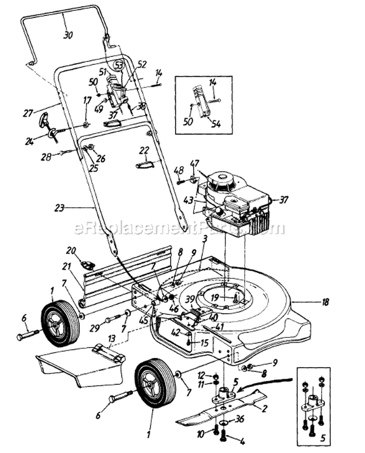 Page A Diagram and Parts List for 115-030A089 1995 MTD Lawn Mower