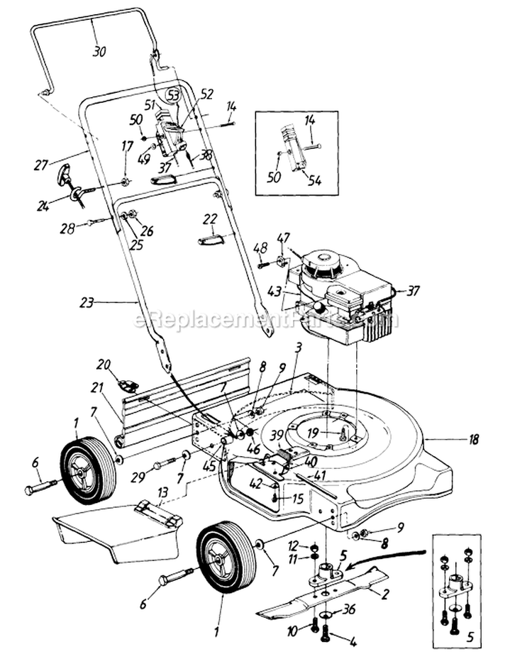 Page B Diagram and Parts List for 115-041A000 1995 MTD Lawn Mower