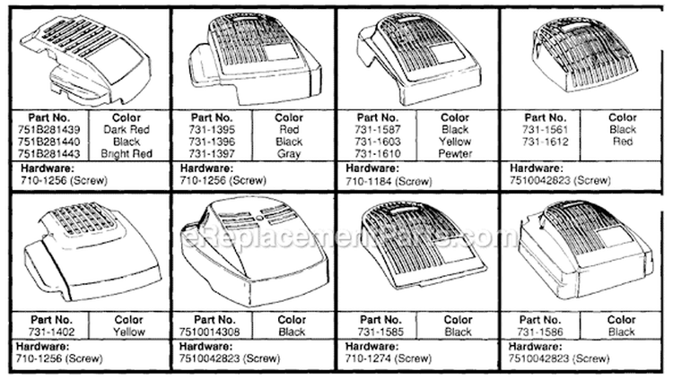 Page B Diagram and Parts List for 115-072A000 1995 MTD Lawn Mower