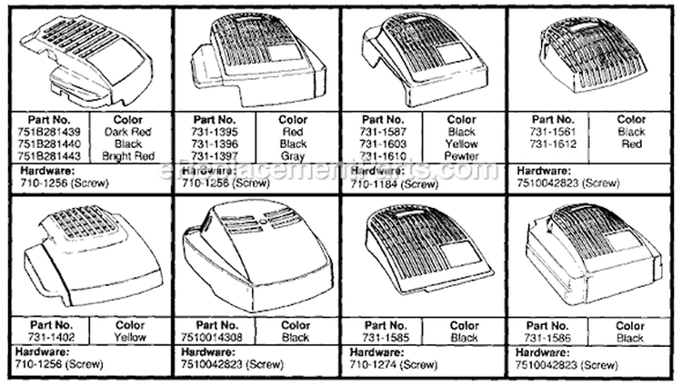 Page B Diagram and Parts List for 115-411A033 1995 MTD Lawn Mower