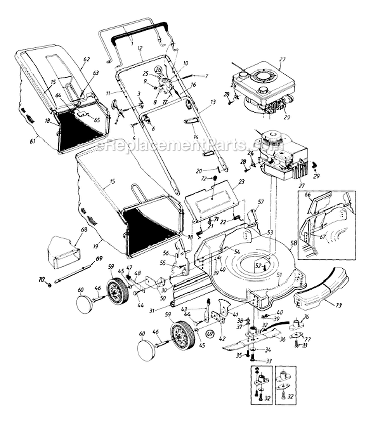 Page A Diagram and Parts List for 115-425A000 1995 MTD Lawn Mower