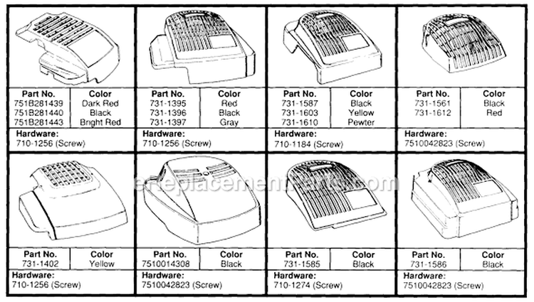 Page B Diagram and Parts List for 115-425A000 1995 MTD Lawn Mower