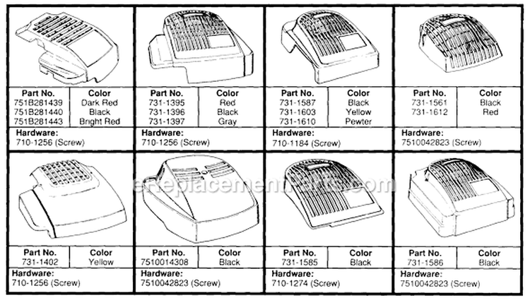 Page B Diagram and Parts List for 115-426F372 1995 MTD Lawn Mower
