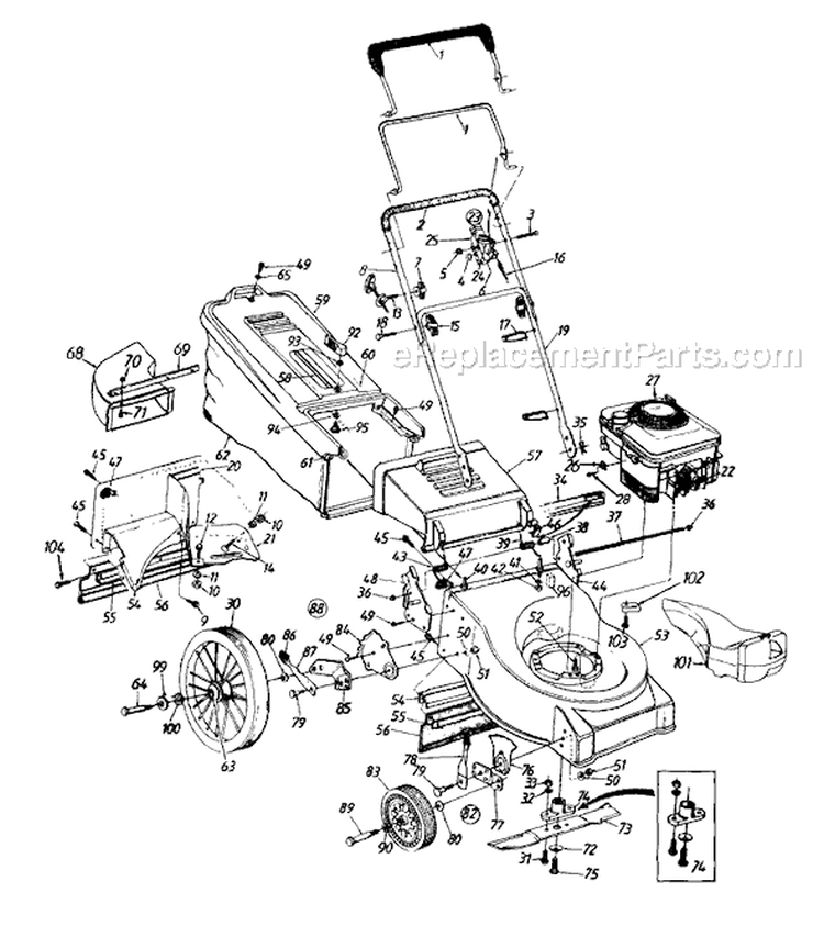 Page A Diagram and Parts List for 115-518C129 1995 MTD Lawn Mower
