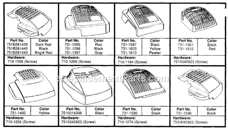 Page B Diagram and Parts List for 115-734A000 1995 MTD Lawn Mower