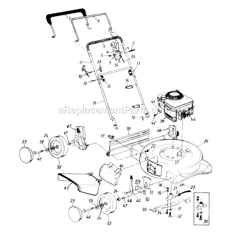Page A Diagram and Parts List for 115-735A000 1995 MTD Lawn Mower
