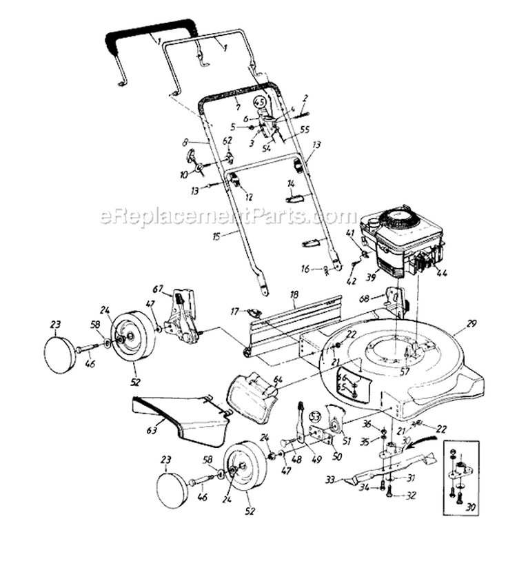 Page A Diagram and Parts List for 115-735A352 1995 MTD Lawn Mower