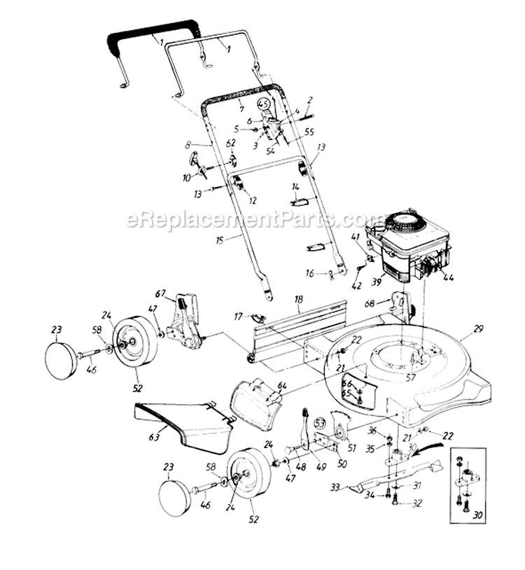 Page A Diagram and Parts List for 115-738C000 1995 MTD Lawn Mower