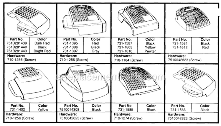Page B Diagram and Parts List for 115-738C000 1995 MTD Lawn Mower