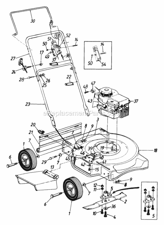General_Assembly Diagram and Parts List for 116-031A372 1996 MTD Lawn Mower