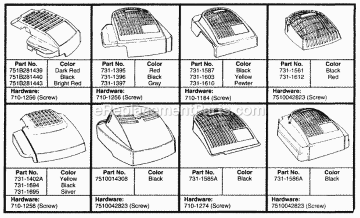 Engine_Shrouds Diagram and Parts List for 116-031A372 1996 MTD Lawn Mower