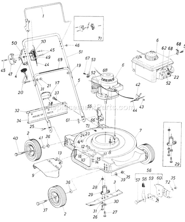 Page A Diagram and Parts List for 116-072-000 1986 MTD Lawn Mower