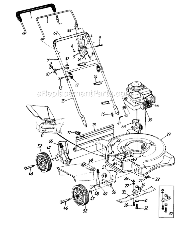 Page A Diagram and Parts List for 116-072A720 1996 MTD Lawn Mower
