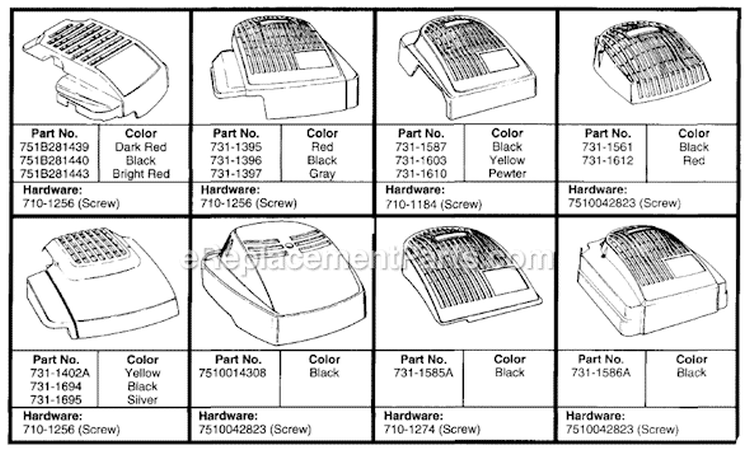 Page B Diagram and Parts List for 116-072A009 1996 MTD Lawn Mower