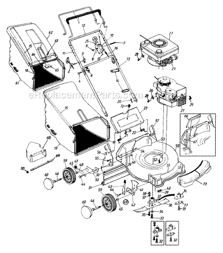 Page A Diagram and Parts List for 116-418C129 1996 MTD Lawn Mower