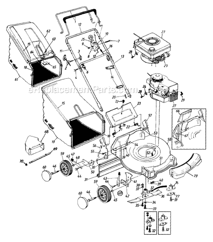 Page A Diagram and Parts List for 116-424C372 1996 MTD Lawn Mower