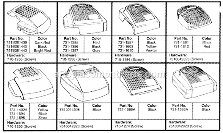Page B Diagram and Parts List for 116-428C 1996 MTD Lawn Mower