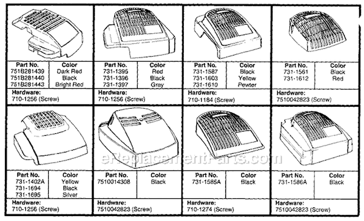 Page B Diagram and Parts List for 116-508M062 1996 MTD Lawn Mower