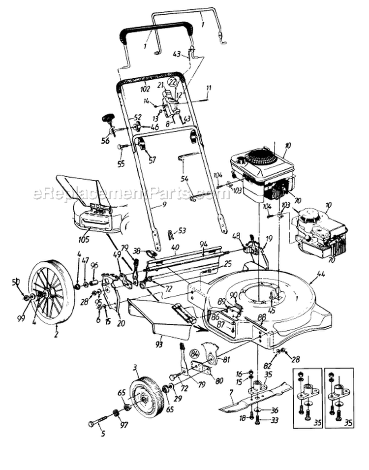 Page A Diagram and Parts List for 116-508N302 1996 MTD Lawn Mower