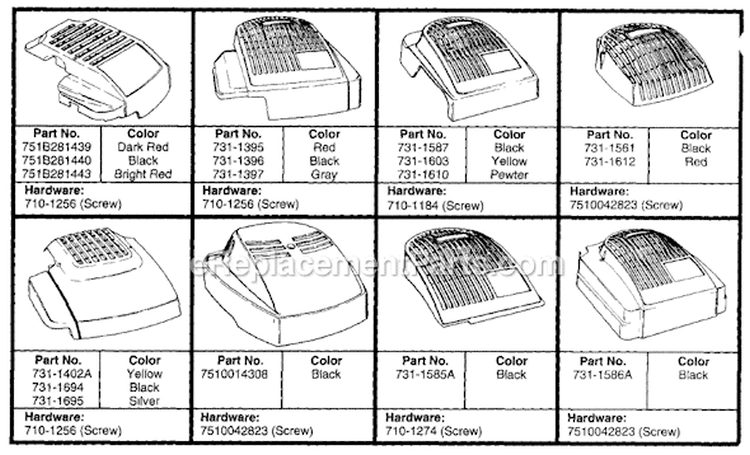 Page B Diagram and Parts List for 116-518N 1996 MTD Lawn Mower