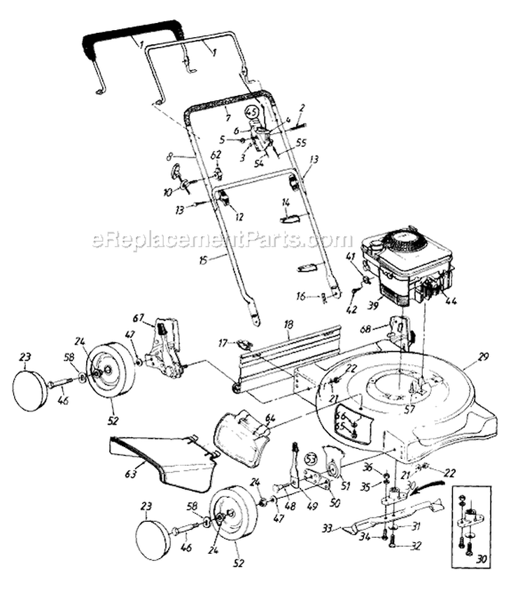 Page A Diagram and Parts List for 116-738C302 1996 MTD Lawn Mower