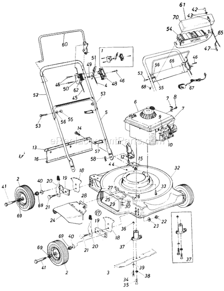 Page A Diagram and Parts List for 117-076-000 1987 MTD Lawn Mower