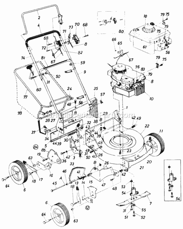 Parts Diagram and Parts List for 117-312-305  MTD Lawn Mower